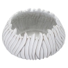 Vaso in resina rotondo con decorazioni in rilievo Ø 40X20 cm bianco