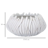 Vaso in resina rotondo con decorazioni in rilievo Ø 40X20 cm bianco