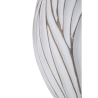 Vaso ovale in resina decorazioni ondulate in rilievo Ø 27X41,5 bianco