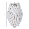 Vaso ovale in resina decorazioni ondulate in rilievo Ø 27X41,5 bianco