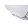 Vaso rotondo in resina decorazioni ondulate a foglie Ø 44X37 cm bianco