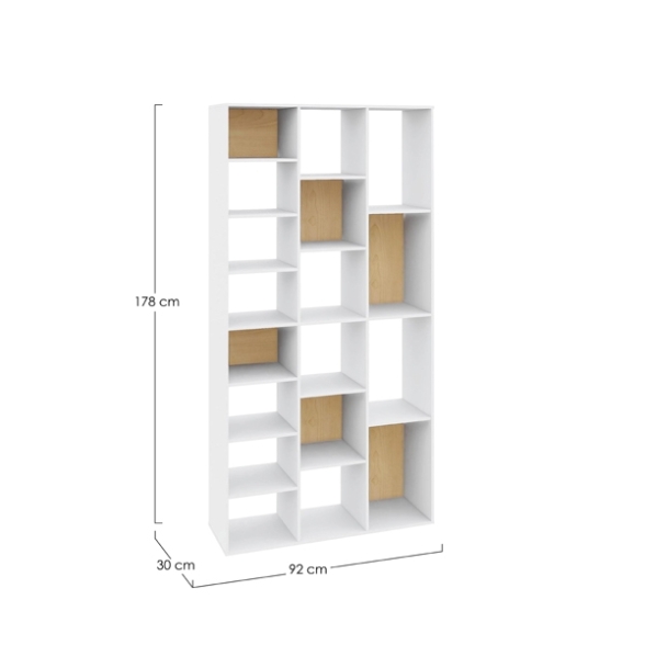 Libreria Con Vani A Cubo 92x30x178 Arctic Bizzotto Bianco-Legno