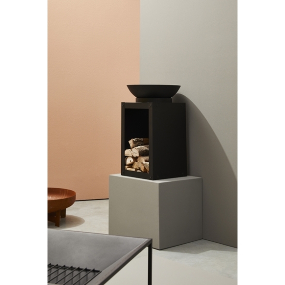 Braciere In Acciaio 50x21H Design Moderno Efesto Bizzotto Ruggine
