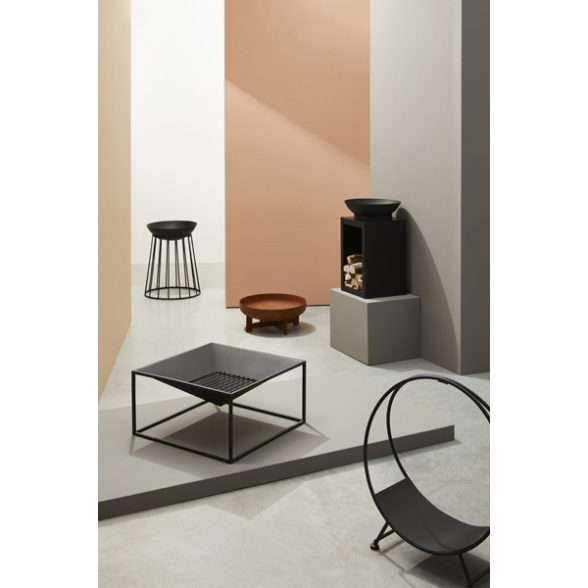 Braciere In Acciaio 50x21H Design Moderno Efesto Bizzotto Ruggine