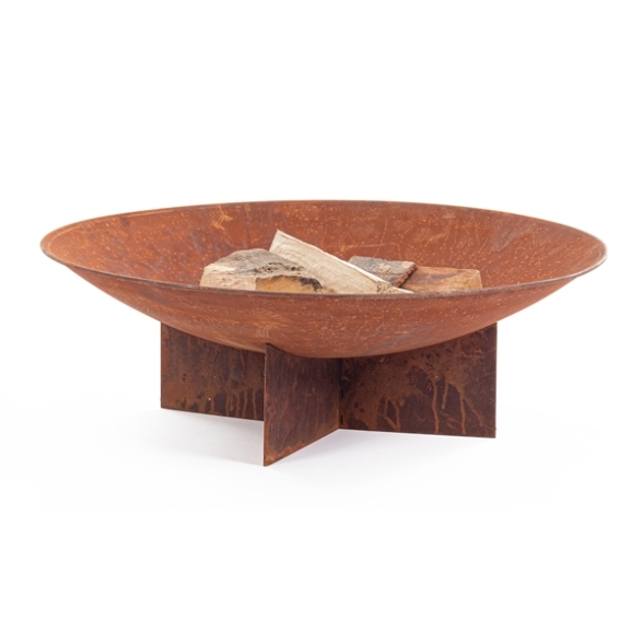 Braciere In Acciaio 73x24H Design Moderno Nebraska Bizzotto Ruggine