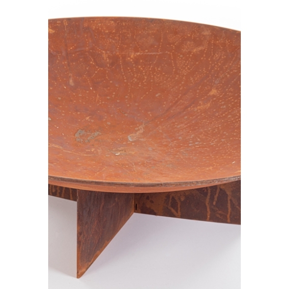 Braciere In Acciaio 73x24H Design Moderno Nebraska Bizzotto Ruggine