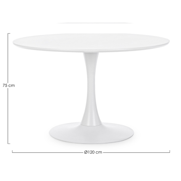 Tavolo Da Interno A Tulipano D120 Cm Bloom Bianco Bizzotto