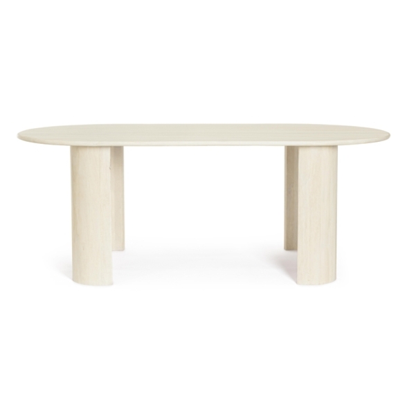 Tavolo Da Pranzo 210x100 Orlando Ovale In Legno Naturale Bizzotto