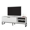 Mobile TV Da Terra 140 Cm Con Piedini Neri E Anta Frontale Way Bianco