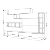 Parete Attrezzata 260 Cm Design Moderno Tronador Tortora E Bianco