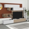 Parete Attrezzata 260 Cm Design Moderno Tronador Bianco E Rovere