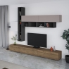 Parete Attrezzata 275 Cm Con Pensili Bianco Moka E Antracite Fashion