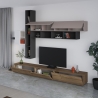 Parete Attrezzata 275 Cm Con Pensili Bianco Moka E Antracite Fashion