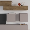 Parete Attrezzata 250 Cm Base Moka E Pensili Noce Effetto Legno Licia