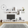 Parete Attrezzata Base TV 260 Cm E Pensili Tromen Bianco Opaco