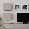 Parete TV Attrezzata 300x40x170 Con Base E Pensili Tortora Marte
