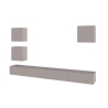 Parete TV Attrezzata 300x40x170 Con Base E Pensili Tortora Marte
