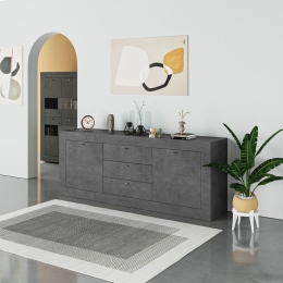 Madia 2 Ante 3 Cassetti 210x45x84 Ocean Grigio Scuro