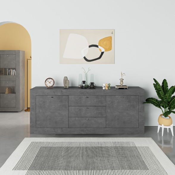 Madia 2 Ante 3 Cassetti 210x45x84 Ocean Grigio Scuro