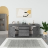 Madia 2 Ante 3 Cassetti 210x45x84 Ocean Grigio Scuro