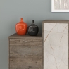 Credenza 160 Cm Design Moderno Effetto Legno Hermes Dark Coffe E Marmo
