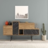 Credenza 160 Cm Design Moderno Effetto Legno Hermes Noce E Marmo