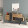 Credenza 160 Cm Design Moderno Effetto Legno Hermes Noce E Marmo