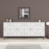 Madia Moderna 6 Ante 183 Cm Design Geometrico Dune Bianca