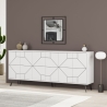 Madia Moderna 6 Ante 183 Cm Design Geometrico Dune Bianca