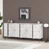Madia Moderna 6 Ante 183 Cm Design Geometrico Dune Bianca