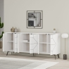 Madia Moderna 6 Ante 183 Cm Design Geometrico Dune Bianca