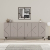 Madia Moderna 6 Ante 183 Cm Design Geometrico Dune Tortora