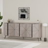 Madia Moderna 6 Ante 183 Cm Design Geometrico Dune Tortora