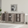 Madia Moderna 6 Ante 183 Cm Design Geometrico Dune Tortora
