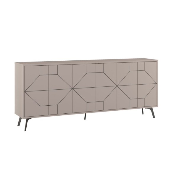 Madia Moderna 6 Ante 183 Cm Design Geometrico Dune Tortora