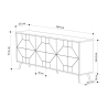 Madia Moderna 6 Ante 183 Cm Design Geometrico Dune Tortora