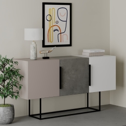 Madia Moderna 3 Ante 150 Cm Tricolore Rovere Noce Dark Coffee Tontini