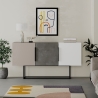 Madia Moderna 3 Ante 150 Cm Tricolore Rovere Noce Dark Coffee Tontini
