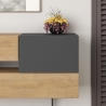 Madia Moderna 2 Ante 2 Cassetti 145 Cm Rovere E Antracite Eros