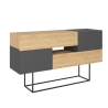 Madia Moderna 2 Ante 2 Cassetti 145 Cm Rovere E Antracite Eros