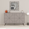 Madia Moderna 6 Ante 123 Cm Design Geometrico Dune Tortora