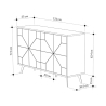Madia Moderna 6 Ante 123 Cm Design Geometrico Dune Tortora