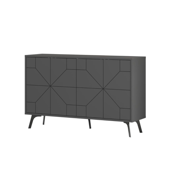Madia Moderna 4 Ante 123 Cm Design Geometrico Dune Antracite