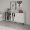 Madia 180x35x82 Cm 2 Ante Bianche 2 Ante Grigie Fiona