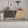 Madia 180x35x82 Cm 2 Ante Rovere 2 Ante Antracite Fiona