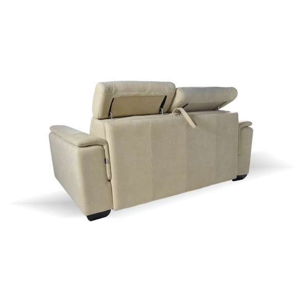 Divano Letto 2 Posti In Tessuto Crema Con Materasso Incluso Plutone
