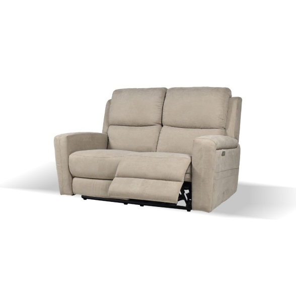 Divano In Tessuto 2 Posti 156x77x103 Recliner Elettrici Claus Tortora