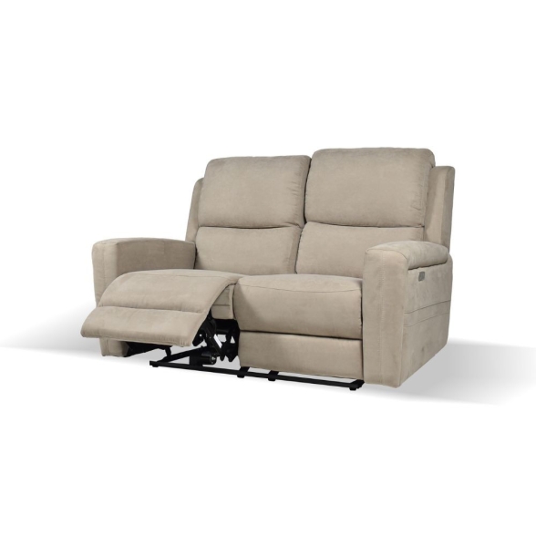 Divano In Tessuto 2 Posti 156x77x103 Recliner Elettrici Claus Tortora