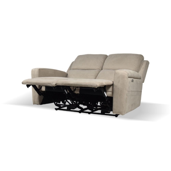 Divano In Tessuto 2 Posti 156x77x103 Recliner Elettrici Claus Tortora