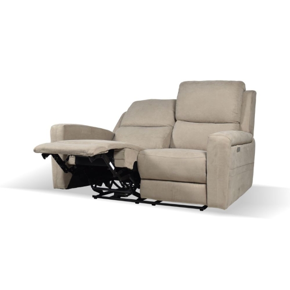 Divano In Tessuto 2 Posti 156x77x103 Recliner Elettrici Claus Tortora